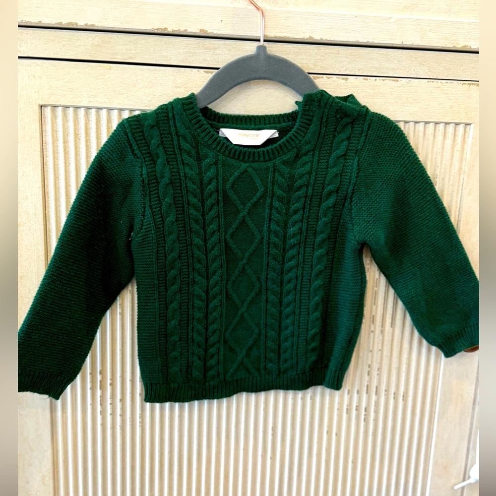 Mayoral green sweater, size 12M